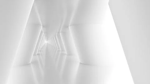 Futuristic empty white corridor Stock Footage 277207972