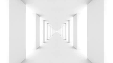 Futuristic empty white corridor Stock Footage 277208000