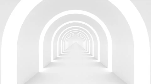 Futuristic empty white corridor Stock Footage 277208030