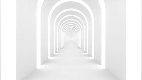 Futuristic empty white corridor Stock Footage 277208074