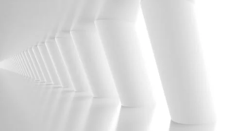 Futuristic empty white corridor Stock Footage 277208225