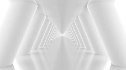 Futuristic empty white corridor Stock Footage 277208249