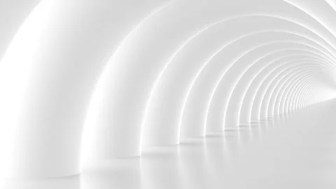 Futuristic empty white corridor Stock Footage 277208294