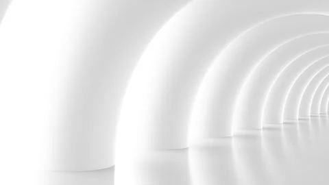 Futuristic empty white corridor Stock Footage 277208334