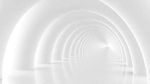 Futuristic empty white corridor Stock Footage 277208373