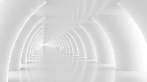 Futuristic empty white corridor Stock Footage 277208399