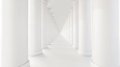 Futuristic empty white corridor Stock Footage 277208416