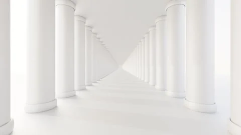 Futuristic empty white corridor Stock Footage 277489077