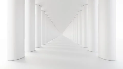 Futuristic empty white corridor Stock Footage 277489086