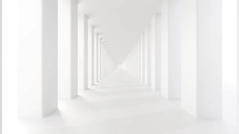 Futuristic empty white corridor Stock Footage 329437410