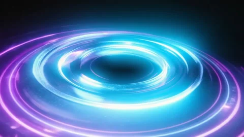 Futuristic Energy Vortex 4K Abstract Light Rings, Loop Ready Stock Footage 319004691
