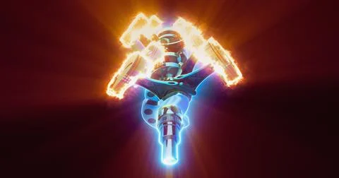 Futuristic engine animation. 3D render Stock Illustration