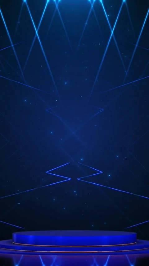 Futuristic event podium light scene features beams, glowing stage platform, star Stock Footage 340409005