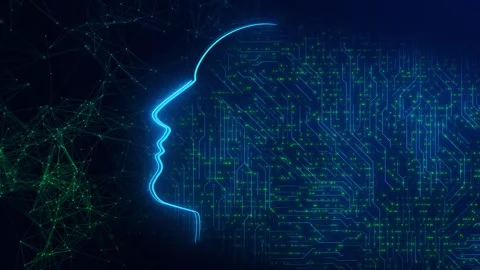 Futuristic Evolution biologic to artificial intelligence Future AI tech machine Stock Footage 313987044