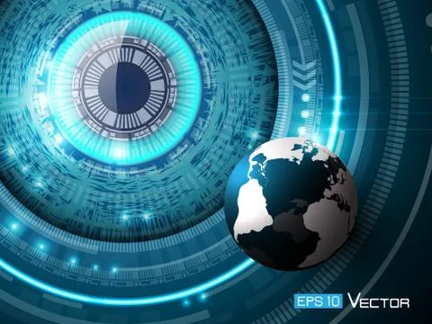 Futuristic eye with sphere Stock Illustration