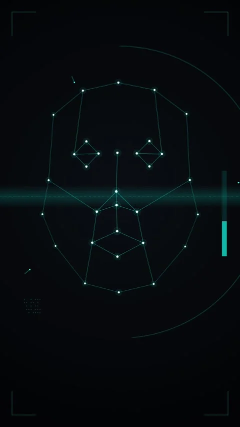 Futuristic Facial Recognition Scan Interface Stock Footage 346205334