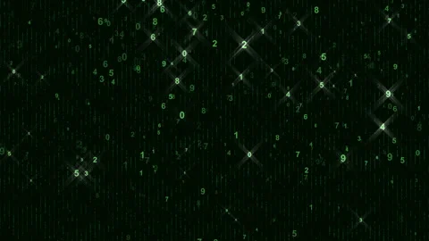 Futuristic Falling Numbers Symbolizing Digital Data Technology Stock Footage 346743342