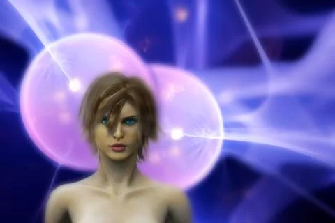 Futuristic female android Stock Illustration