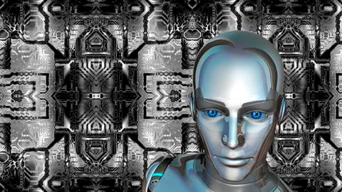 Futuristic female android Illustrazione stock