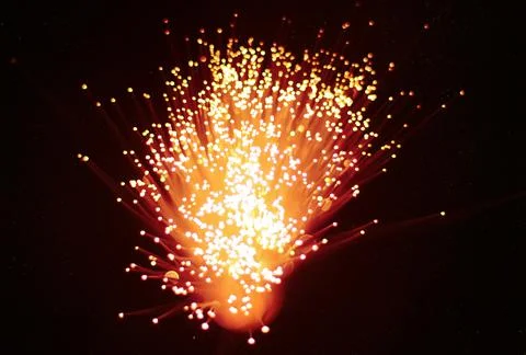 Futuristic fiber optical network cable. Future fiber optical network. Abstrac Stock Photos