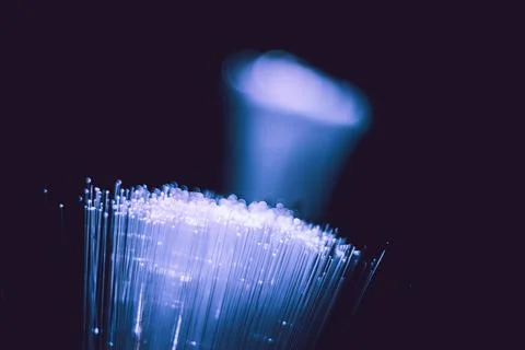 Futuristic fiber optical network cable. Future fiber optical network. Abstrac Foto stock