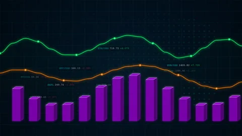 Futuristic financial data visualization stock market background Vídeo Stock 343726362
