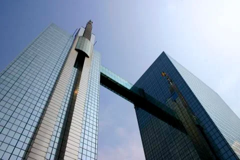 Futuristic financial district Stock Photos