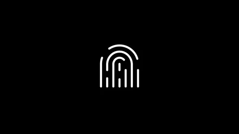 Futuristic fingerprint biometric scanner animation isolated on black backgr.. 库存影片 340601270
