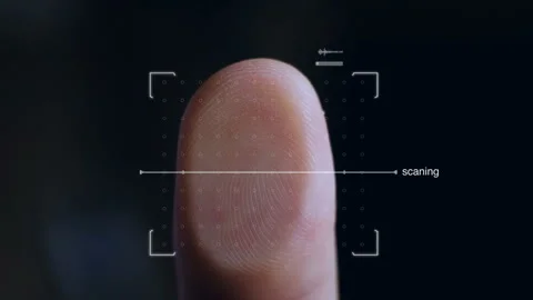 Futuristic Fingerprint Scanner Stock Footage 95198703