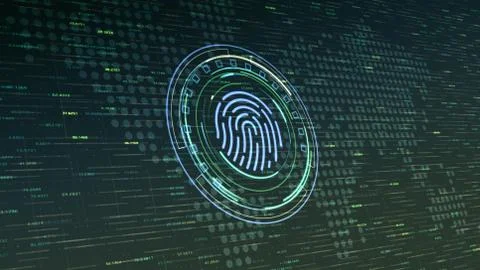 Futuristic fingerprint scanner Stock Illustration