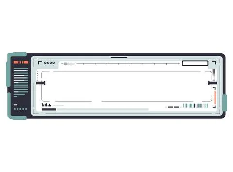 Futuristic flat design screen element with data display and minimal UI comp.. Stock Illustration