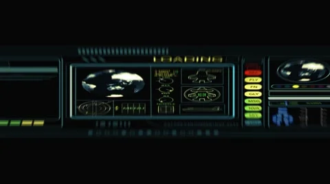 Futuristic flight cockpit Stock Footage 7753544