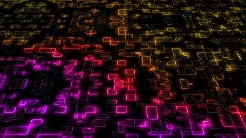 A futuristic flight over a huge digital network of data and digital streams Stock Footage 154413559