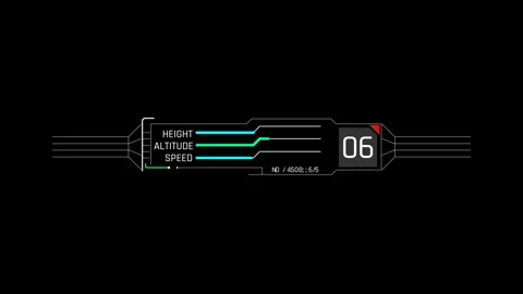 Futuristic Flight Telemetry Panel With Altitude Speed And Height Indicators Stock Footage 344960928
