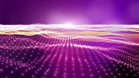 Futuristic flight through a digital line  landscape, 3D rendering. Stock Footage 260274568