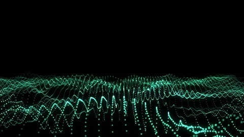 Futuristic Flight Through Digital Line Landscape with green Dust Particles 库存影片 306226886