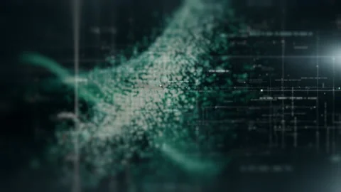 Futuristic Floating Digital data - Numbers Telemetry Stock Footage 195950808