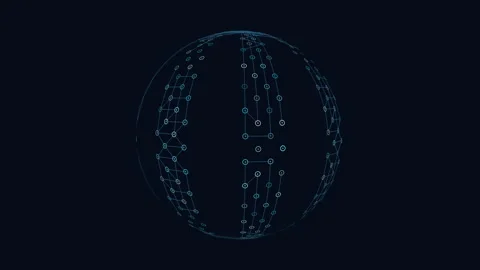 Futuristic floating white dots on black background Stockbeeldmateriaal 315081266