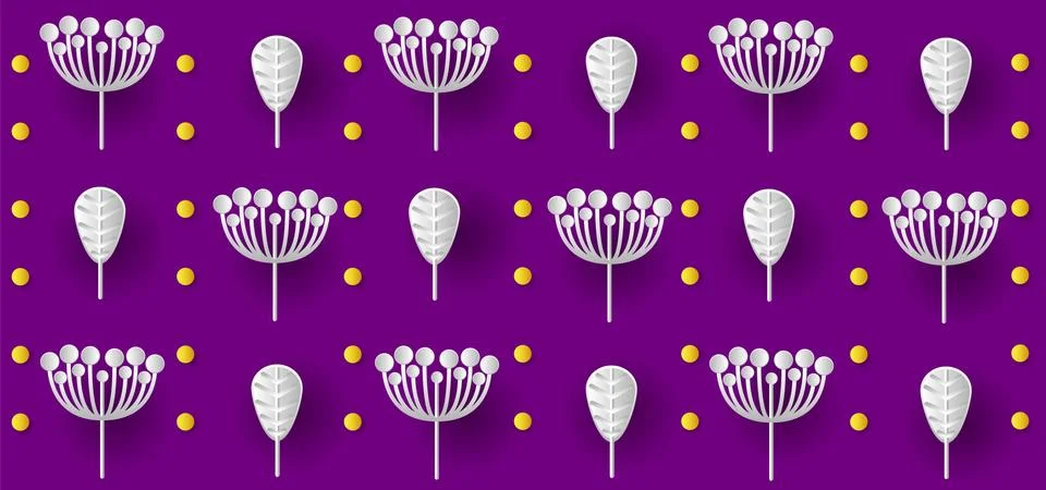 Futuristic floral pattern background design for wallpaper and decoration Stock Illustration