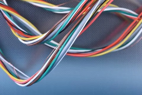 Futuristic flow of data, electric cable Stock Photos