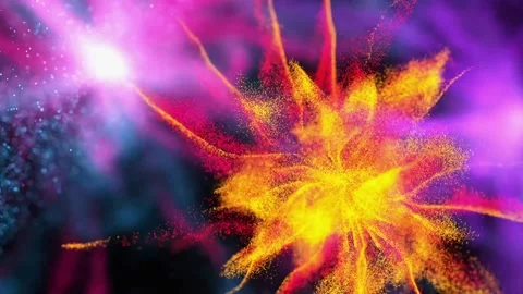 Futuristic flower in black space, abstract background, digitally generated image Video stock 238533342