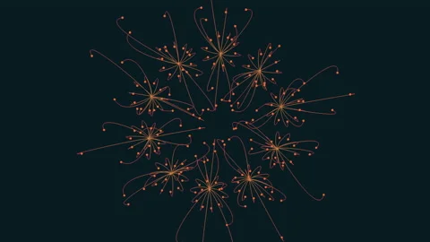 Futuristic flowers pattern with neon gradient Stock Footage 211320487