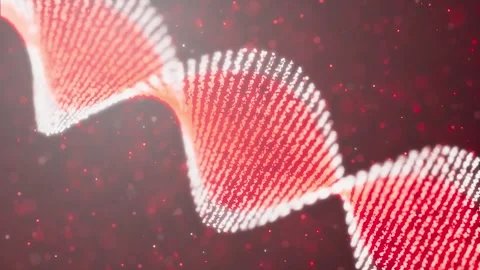 Futuristic flowing liquid motion graphics in vibrant red and white 库存影片 340026085