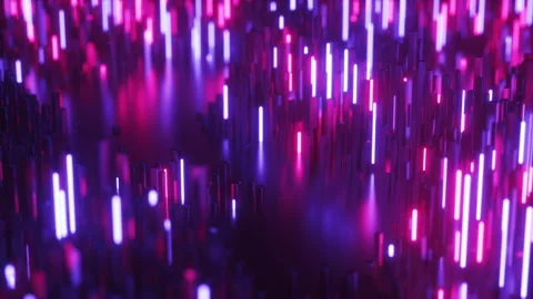 Futuristic Flowing of Neon Glowing Strings Background Loop Stock Footage 265352283
