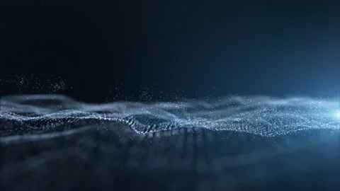 Futuristic Flowing Particles Wave 02 Stock Footage 152014260