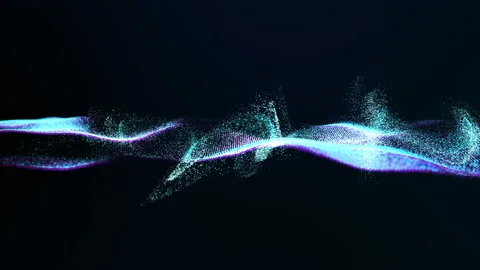 Futuristic Flowing Particles Wave Stock Footage 130497284