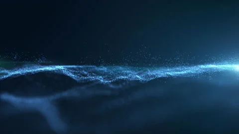 Futuristic Flowing Particles Wave Stock Footage 152012354