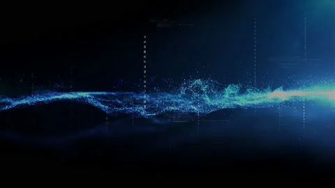 Futuristic Flowing Particles Wave Stock-Footage 153504703