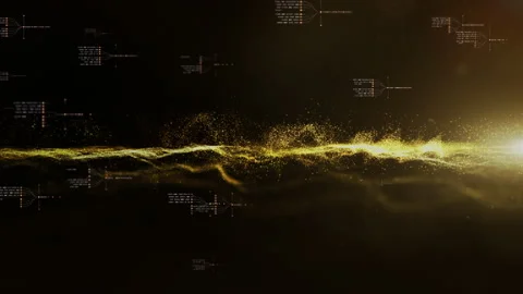 Futuristic Flowing Particles Wave Видео 153504704
