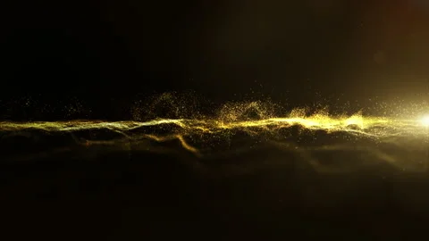 Futuristic Flowing Particles Wave Stock Footage 153504714